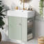 Meuble-lavabo flottant moderne de 21,6 po avec lavabo en céramique - parfait pour les petites salles de bain, rangement à droite