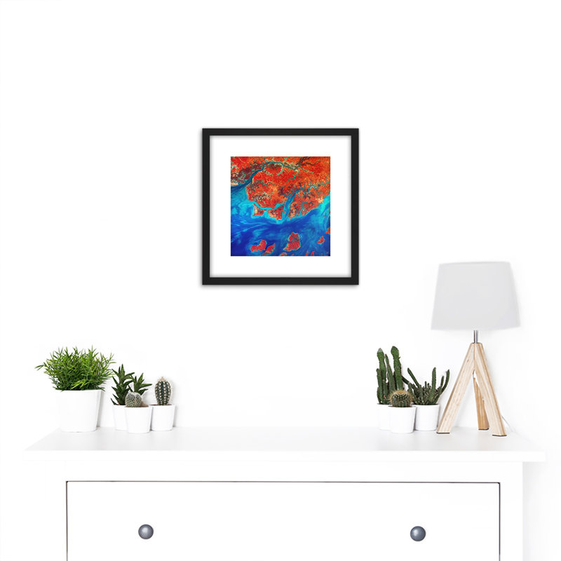 Abstract Fractals Blue Red - Single Picture Frame Painting