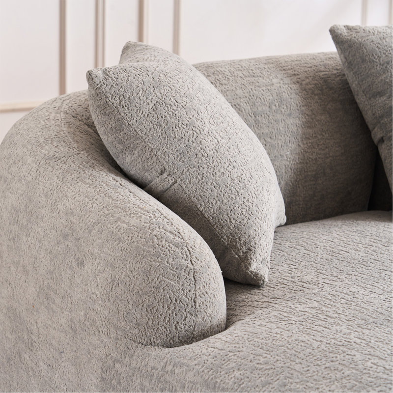 Canapé modulaire en L en éponge à compression complète avec méridienne incurvée, canapé modulaire en chenille, haute densité 30D pour le salon en appartement. 901 lb