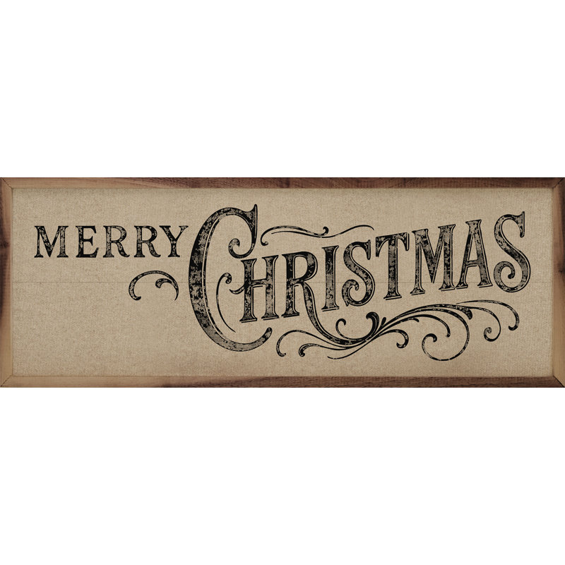 Joyeux Noël orné, H 10 po x l 16 po, Blanc