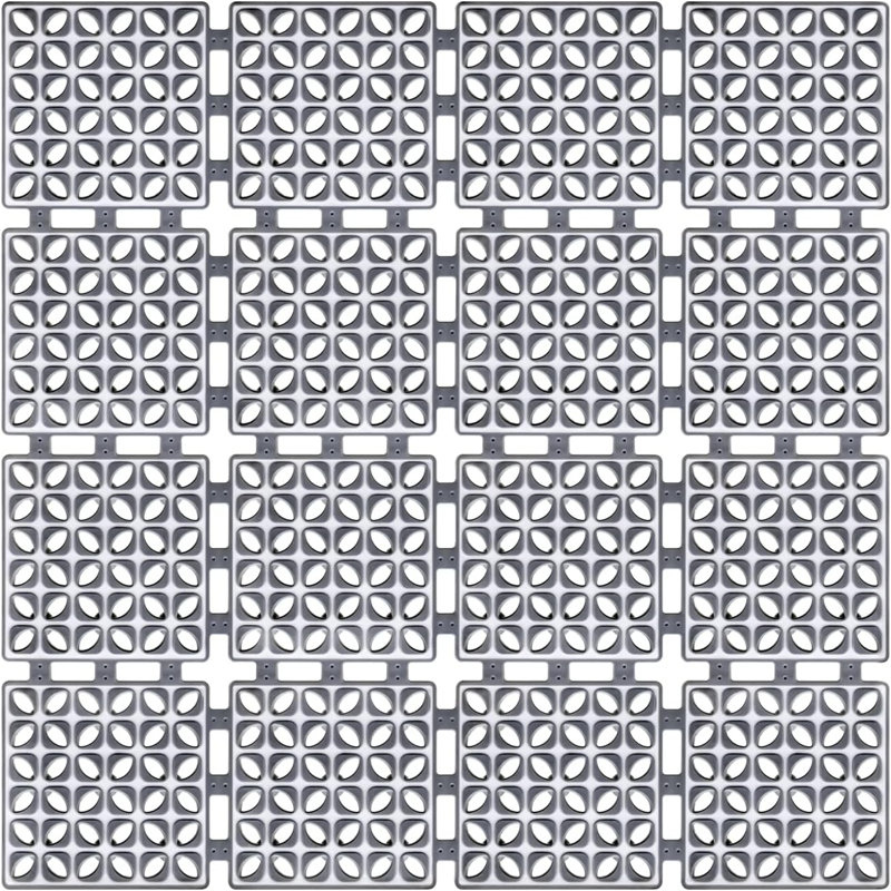 24"x24" Non-slip Square Shower Mat Grey