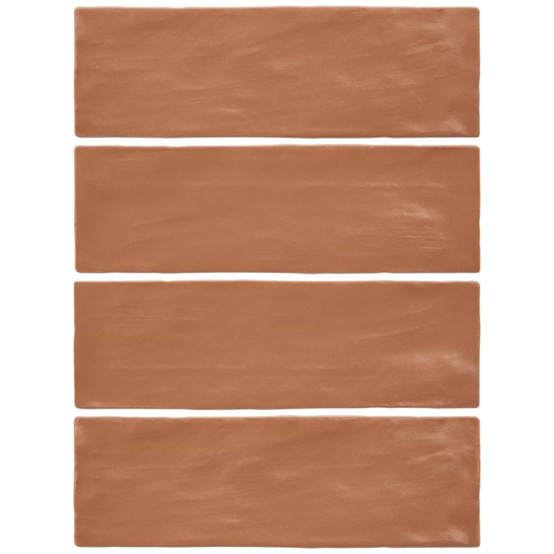 Montauk 2x8 Mixed Finish Ceramic Tile, Terracotta