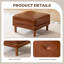 Repose-pieds avec repose-pieds de style moderne Mid-Century pour chambre à coucher et repose-pieds en cuir brun de 26,3 po d'Analycia