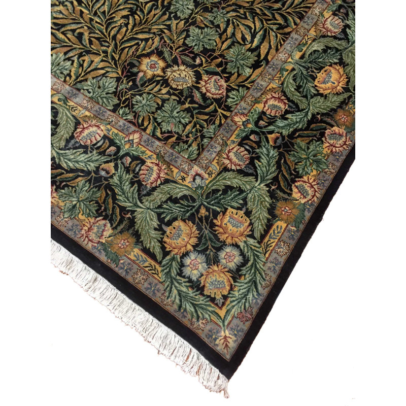 Tapis de la surface en laine 10 pi x 14 po one-of-kind noué la brown Aceves