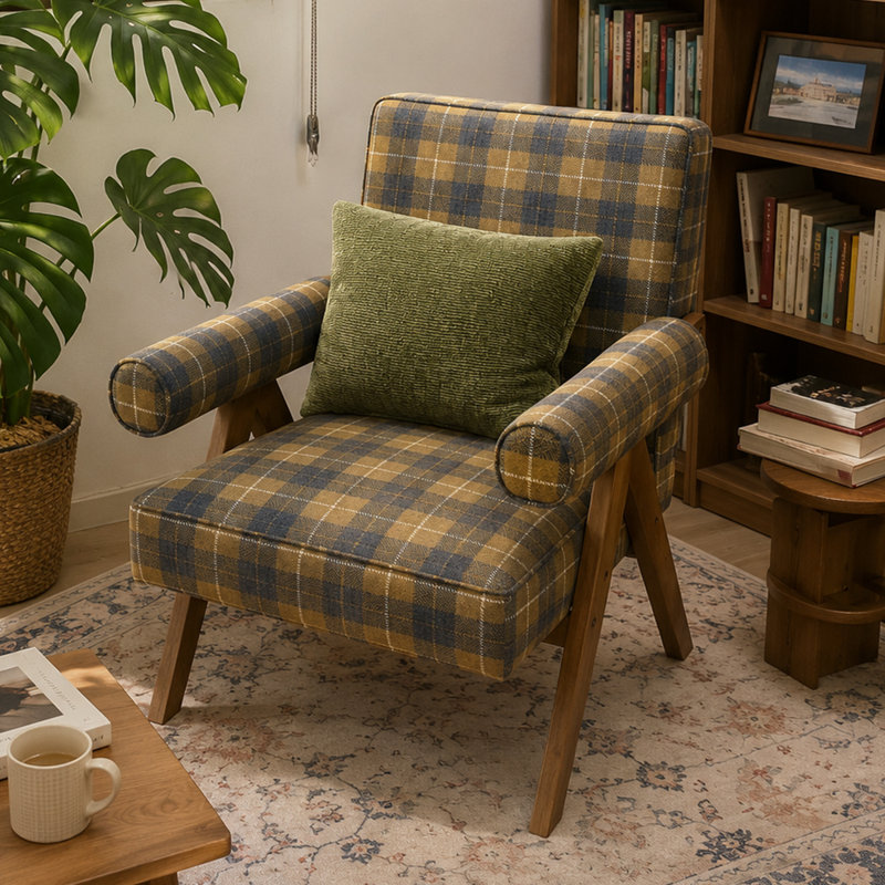 Fauteuil simple rembourré Upholstery, Yellow