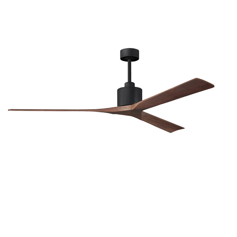 Nan XL 3 - Ventilateur de plafond, Noir mat, Ton noyer