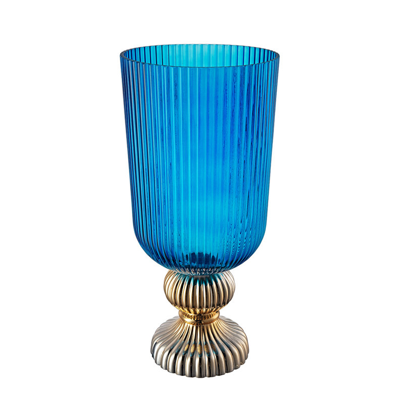Fredine Handmade Glass Table Vase, Blue
