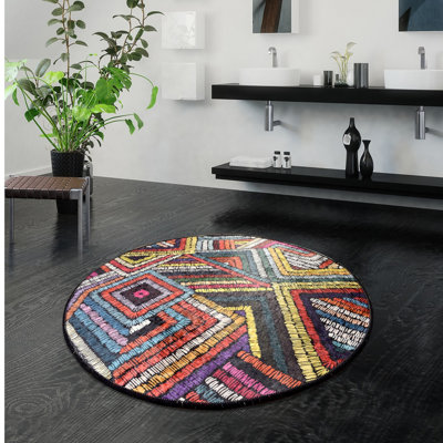 Tapis de bain de qualité supérieure, diamètre de 39,4 pouces, 100% polyester, antiallergique, anti-poussière et antitache, surface antidérapante | Lavable à la machine à 86 ° F, 700 g / m² | Doux et durable pour la sécurité et le confort de la salle de bain