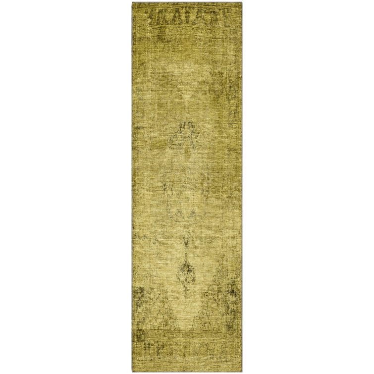 Premium Machine Washable Kiyondrea Gold Rug