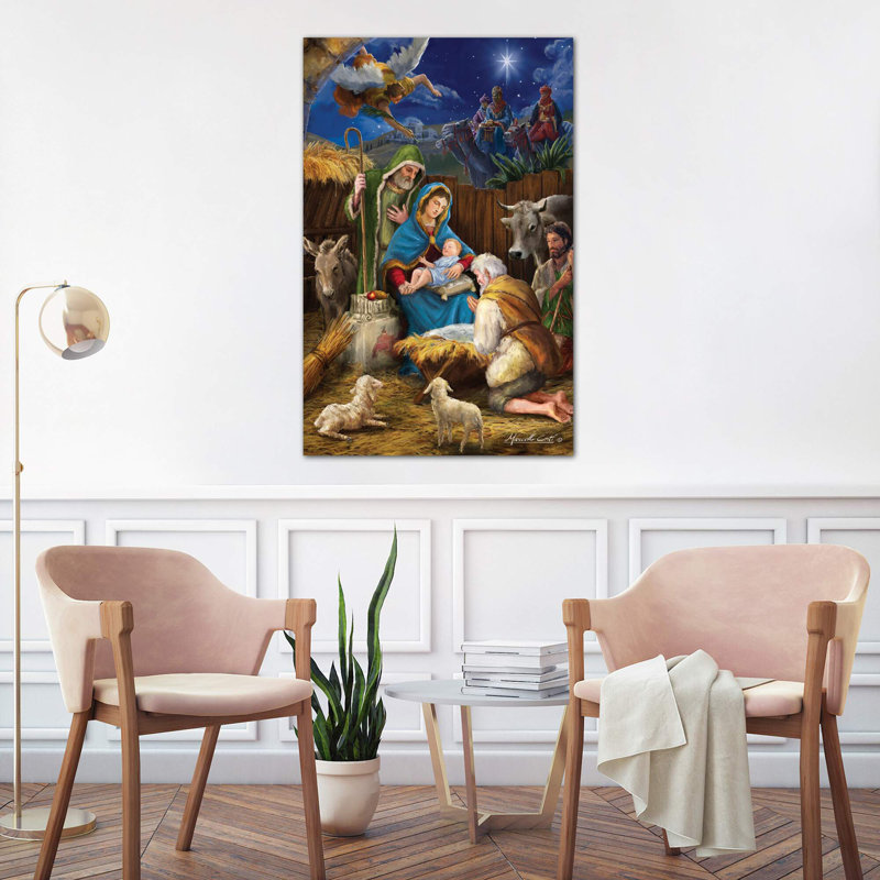 Mary And The Shepards by Marcello Corti - Wrapped Canvas Print, 101.6 cm H x 66.04 cm W x 1.91 cm D