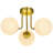 3-Light Semi Flush Mount Ceiling Light with White Globe Glass Shade-1977730928