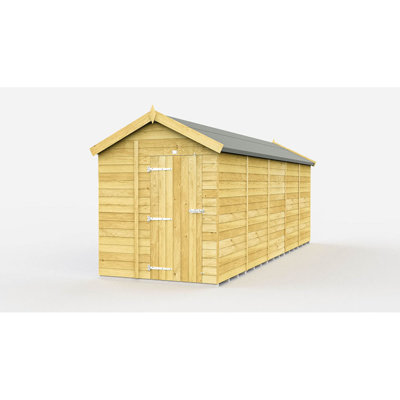 6ft x 19ft Apex Shed - Single Door without Windows