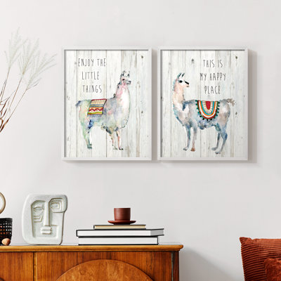 Llama Little Things-Reproduction encadrée de qualité supérieure - prêt à être accroché - aucun clou requis - aucun clou requis