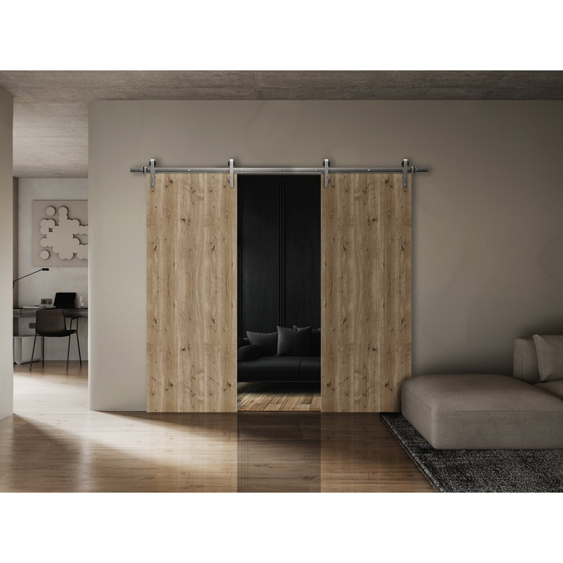 Panneau de porte à dalle - portes en placage de bois ESSENTIAL 8001 - grange coulissante pour garde-robe de poche