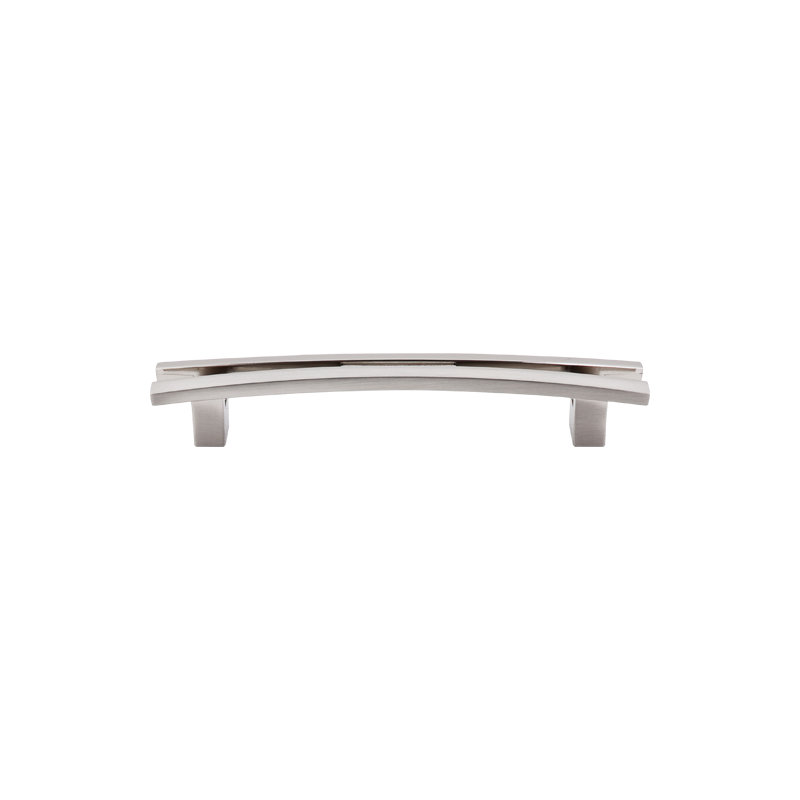 Flared 5" Center to Center Bar pull, Brushed Satin Nickel