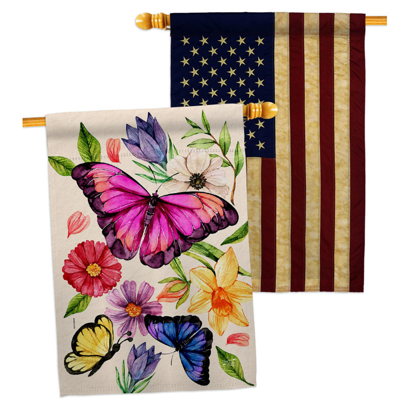 Drapeau de maison à 2 côtés en polyester / mélange de polyester 40 po x 28 po