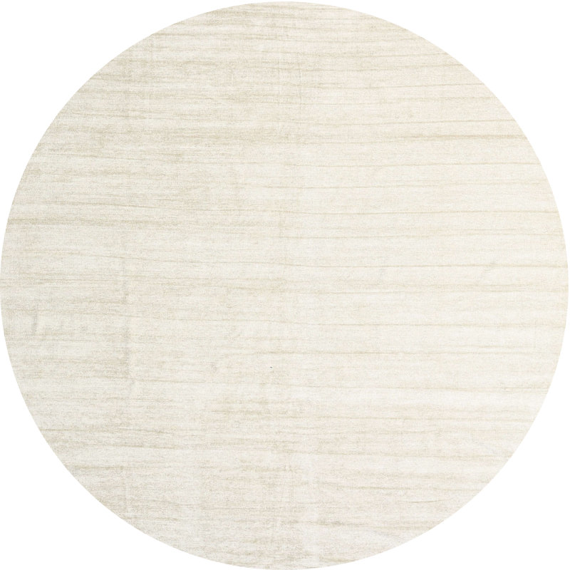 Tapis beige contemporain, Rond 6 pi