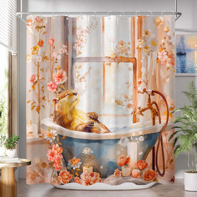 Funny Shower Curtain With 12 Hooks