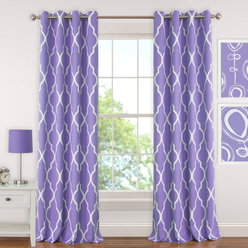 Mather Blackout Curtain Single Panel, Purple, 52" W x 95" L