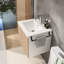 Compartiment de rangement pour meuble-lavabo mural 24 po avec porte-serviettes noir Goodyo-1853138782