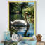Cygne refuge dans un lac tropical - décoration murale animaux cygnes-97170863-97170856