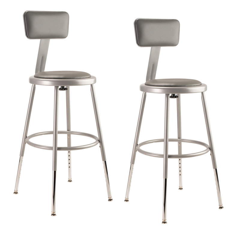 Tabouret de laboratoire à hauteur ajustable, gris, 19" - 27"