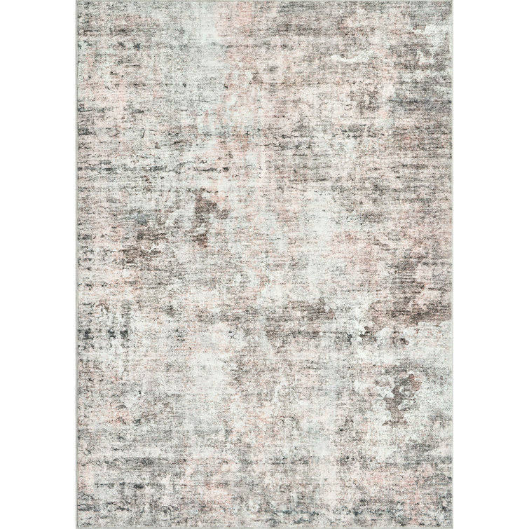Modern Abstract Non Slip Washable Area Rug(Brown)