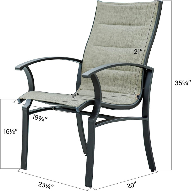 Chaise de salle à manger en acier verni avec tissu en filet de polyester enduit de PVC Vernisa