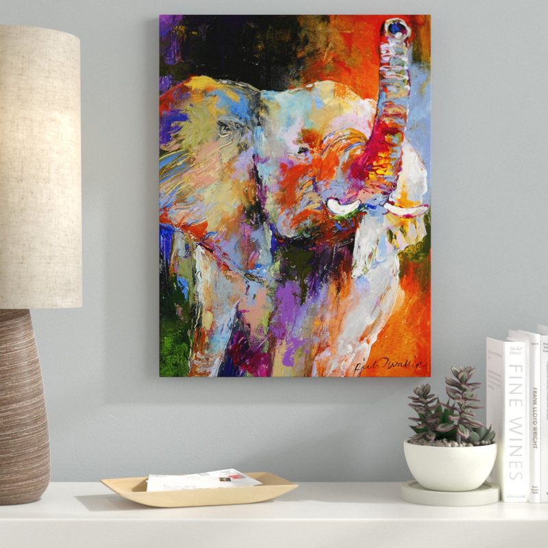 «Art Elephant», reproduction sur toile tendue, H 47 po x l 35 po