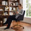 Fauteuil de bureau réglable et ergonomique, fauteuil de bureau pivotant avec dossier de soutien, siège confortable pour la maison, la chambre à coucher et le siège de longue durée-129388307