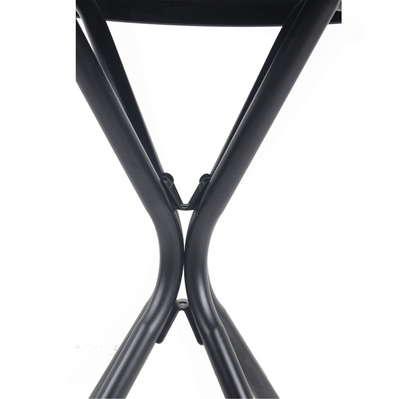 Table d'appoint ronde en verre trempé 24 po, structure en fer noir, assemblage facile en 10 minutes, utilisation à l'extérieur à l'intérieur pour le patio 