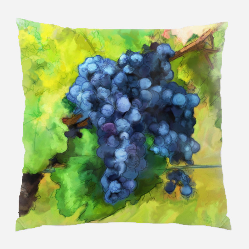 Coussin décoratif raisins Ellerby, Microsuède, Intérieur