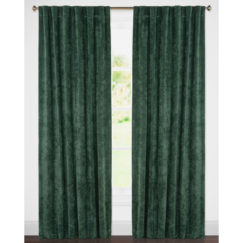 Padma Semi Sheer Curtain Single Panel, Green