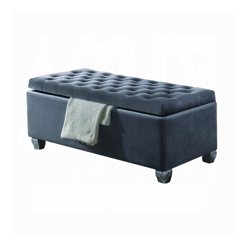 Banc de rangement rembourré en velours Rebekah