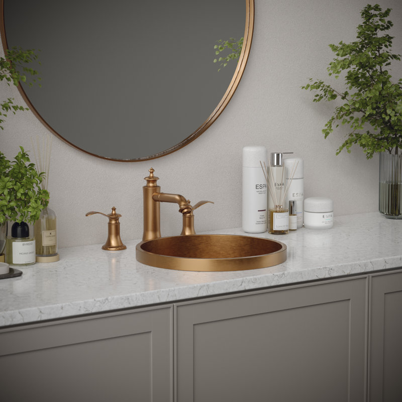 Karran Cinox 15'' Stainless Steel Circular Bathroom Sink, Copper