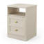 Table de chevet moderne en bois beige avec porte et tablette de 15,7 pouces de largeur et 2 tiroirs
