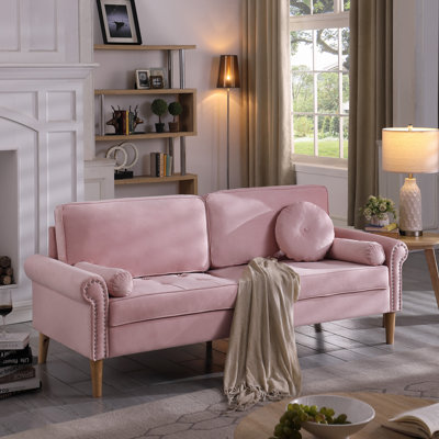 77.17'' Velvet Rolled Arm Sofa -  Latitude RunÂ®, 97B8F8D4B88B44F58472D504198B9A52