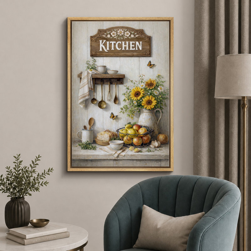 Farmhouse Kitchen, 36" H x 24" W x 1.5" D, Natural Frame