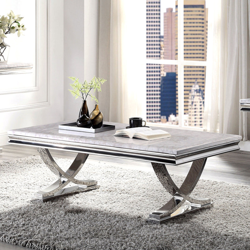 Faux Marble Top Coffee Table