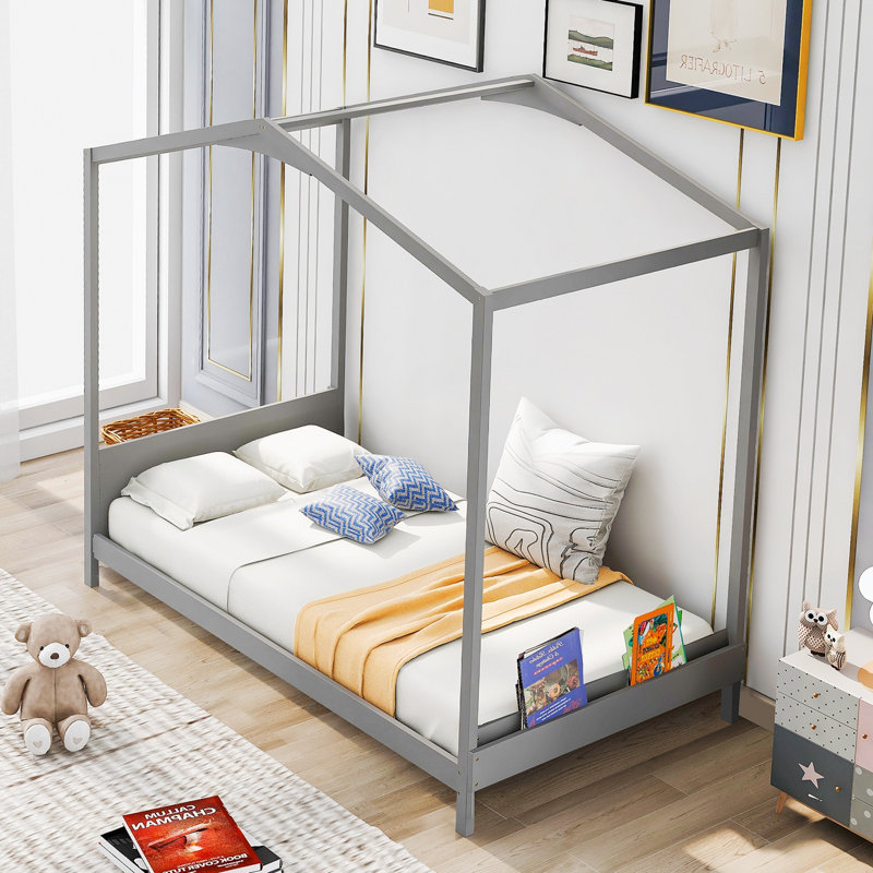 Lit plateforme 75,13 po, gris