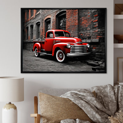 «Red Pickup Truck Vintage Hauler I», reproduction sur toile