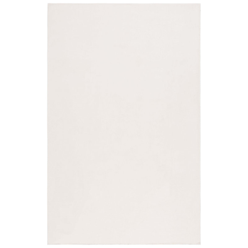 Lukeus Faux Rabbit Fur Performance Machine Washable Solid Color Rug, Rectangle 4' x 6'