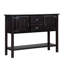 Console 48 po en bois massif avec 2 tiroirs, armoires et tablette inférieure, armoire de rangement à buffet pour le salon