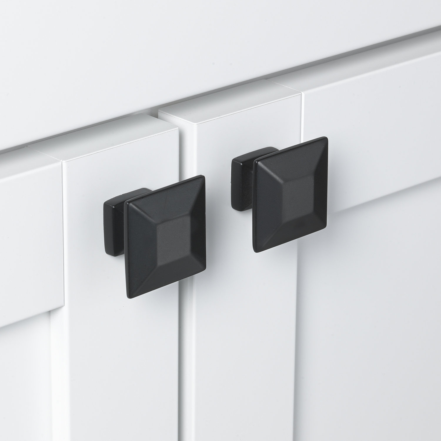 Square Cabinet Knob, Matte Black