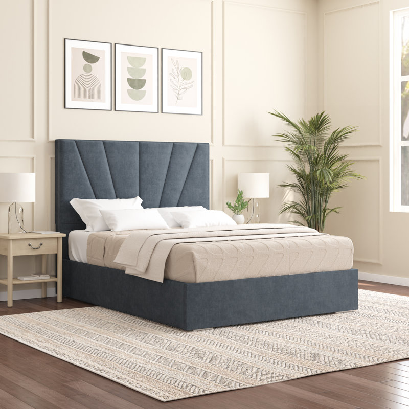 Alahnna Upholstered Bed Frame    , Charcoal, Small Double (4')