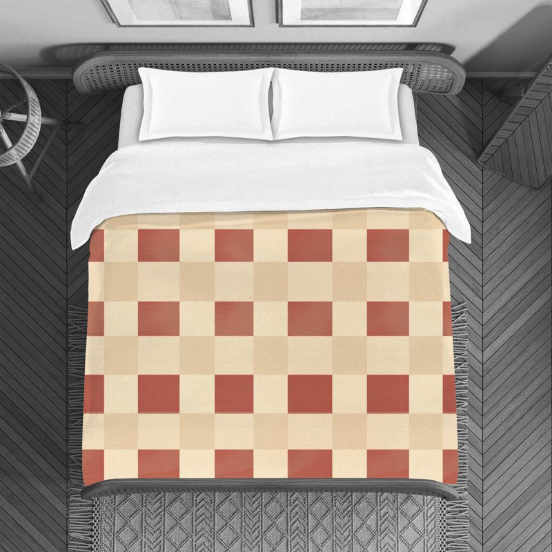 Checkered Microfiber Duvet Cover, Twin Duvet Cover