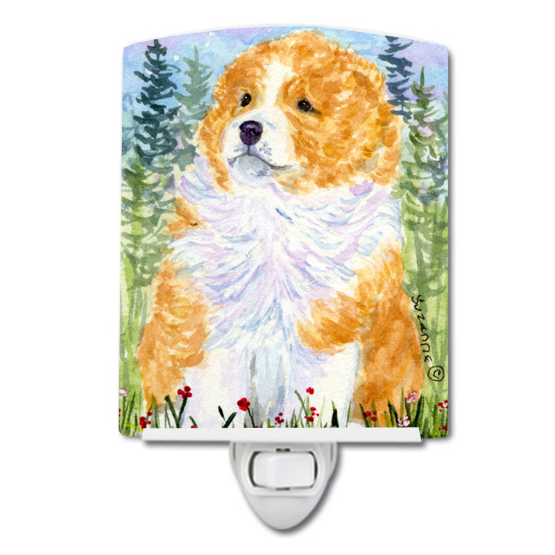 Éclairage de nuit en céramique sheltie