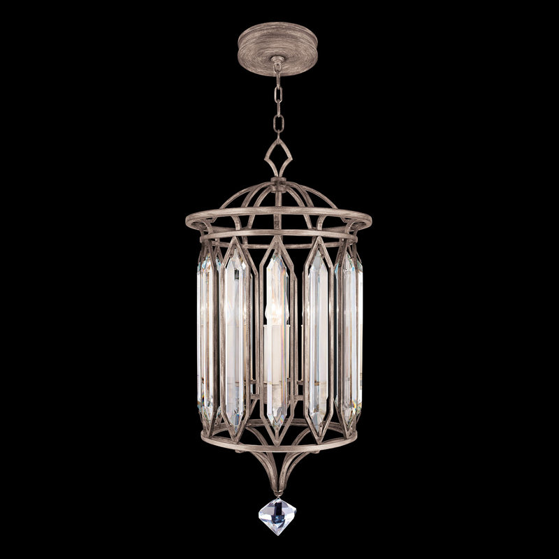 Westminster 4 - Light Lantern Cylinder Chandelier, Silver
