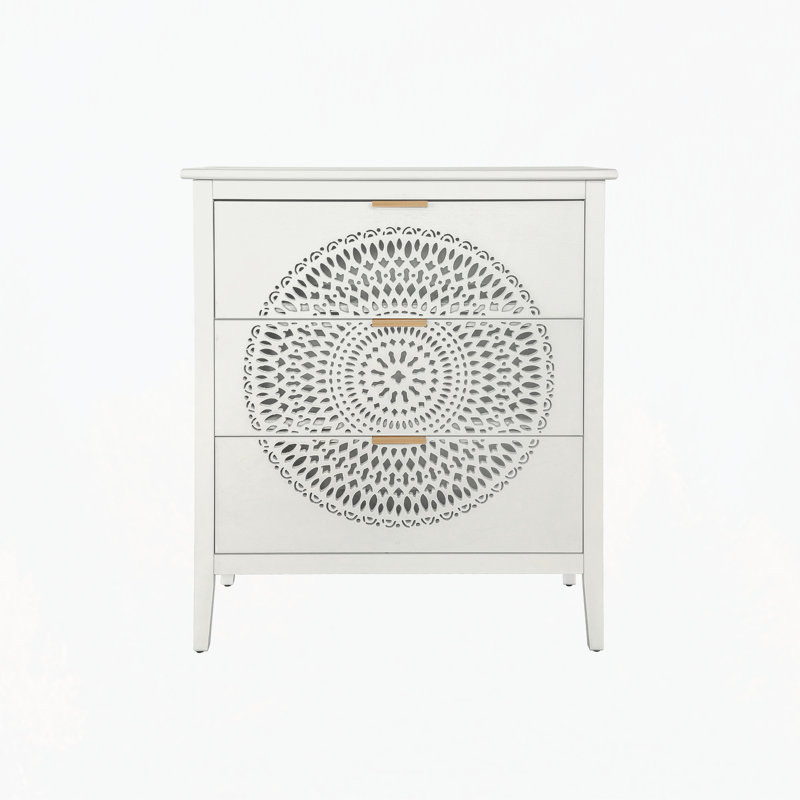 Commode d'appoint Denielle, Or, Beige