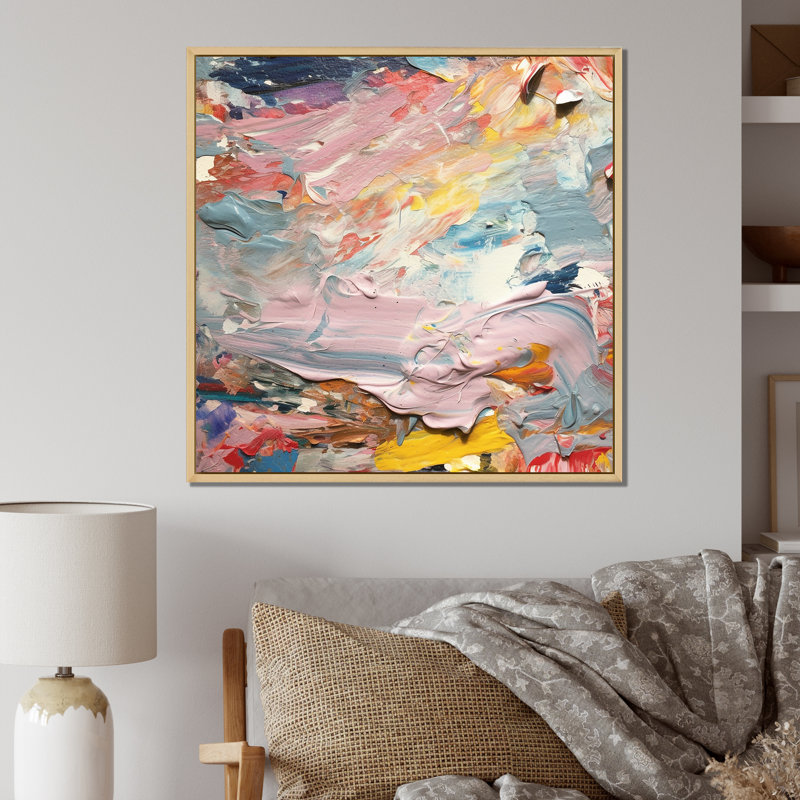 «Summer Pastel Groove Abstract Expressionism», reproduction d'art abstrait, H 36 po x l 36 po x P 1,5 po